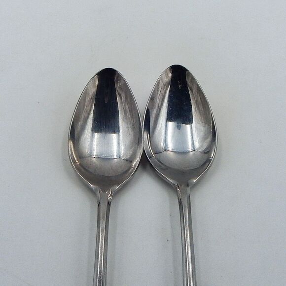 Oxford Hall SHOREHAM Teaspoon 6-1/2 Inch Burnished Stainless Flatware Japan S/2 - Picture 3 of 11
